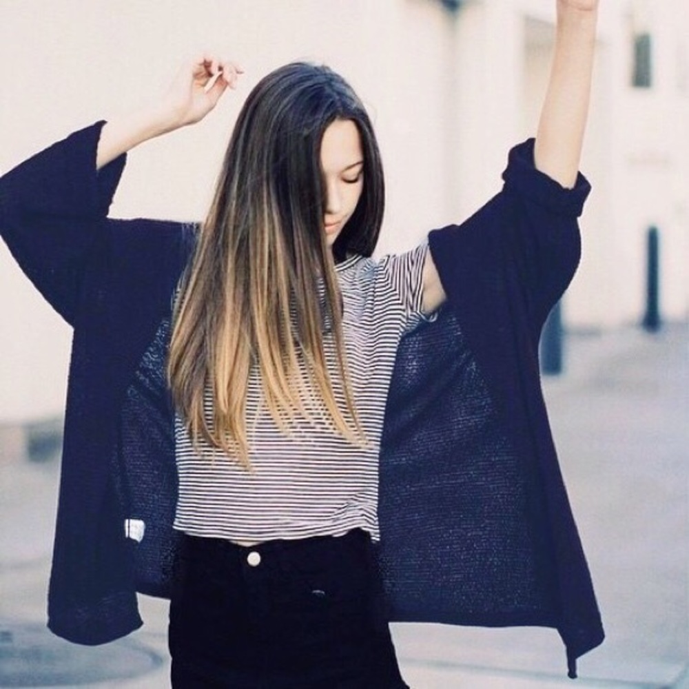 navy brandy melville sweater cardigan